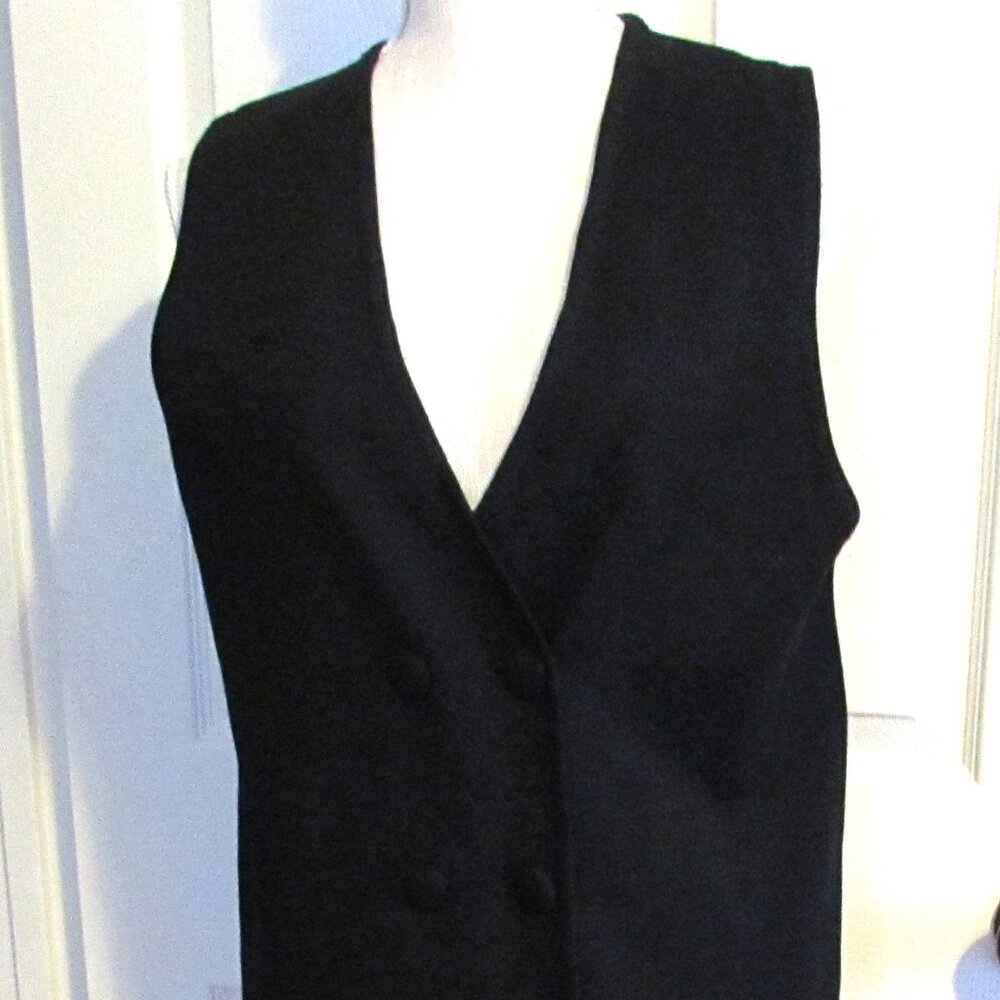PREVIEW COLLECTION Black 100% Merino Wool Double Breasted Jumper Size S
